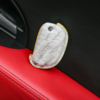 Bespoke Key Fob Cover in Natural Himalayan Crocodile