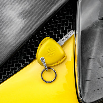 Bespoke Key Fob Cover in Yellow Nappa