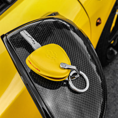 Bespoke Key Fob Cover in Yellow Nappa