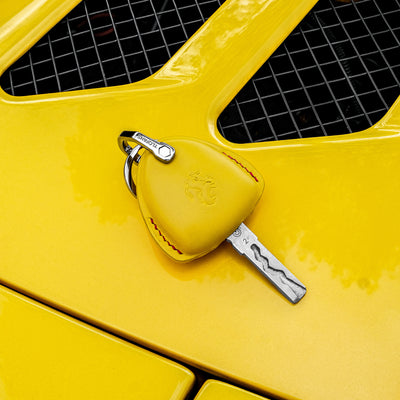 Bespoke Key Fob Cover in Yellow Nappa