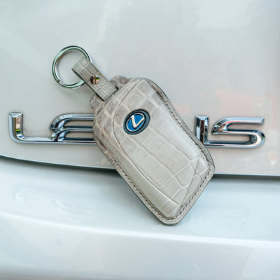 Bespoke Key Fob Cover in Grey Himalayan Crocodile