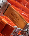 Bespoke Watch Strap in Orange Crocodile