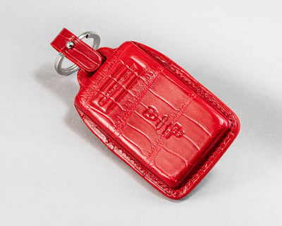 Bespoke Key Fob Cover in Red Crocodile