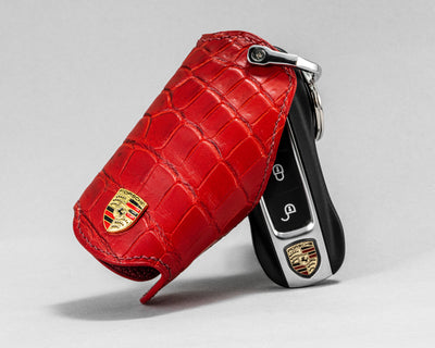 Bespoke Key Wrap in Red Himalayan Crocodile