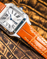 Bespoke Watch Strap in Orange Crocodile