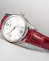 Bespoke Watch Strap in Maroon Red Crocodile