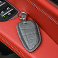 Bespoke Key Fob Cover in Graphite Grey Crocodile