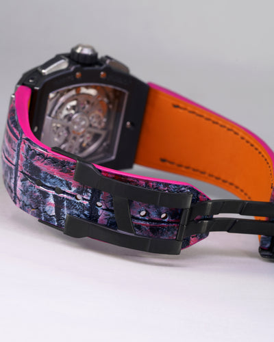 Bespoke Watch Strap in Multi-Purple Galaxy Alligator