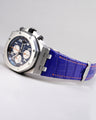 Bespoke Watch Strap in Electric Blue Crocodile