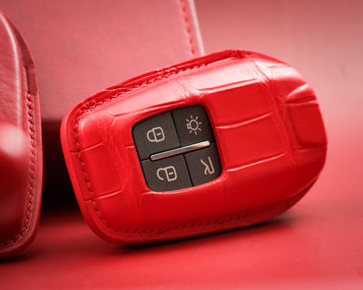 Bespoke Key Fob Covers in Ferrari Red Crocodile & Nappa