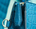 Bespoke Clutch Bag in Miami Blue Crocodile