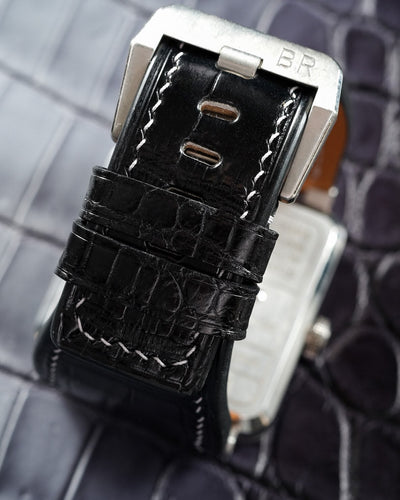 Bespoke Watch Strap in Black Crocodile