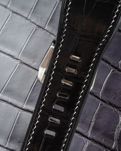 Bespoke Watch Strap in Black Crocodile