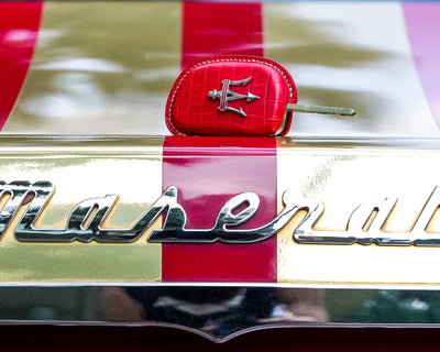 Bespoke Key Fob Cover in Ferrari Red Crocodile