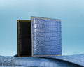 Bespoke Bifold Wallet in Baby Blue Himalayan Crocodile Leather