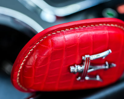 Bespoke Key Fob Cover in Ferrari Red Crocodile