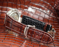 Bespoke Watch Strap in 2 Tone Dark Brown Crocodile