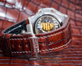 Bespoke Watch Strap in 2 Tone Dark Brown Crocodile