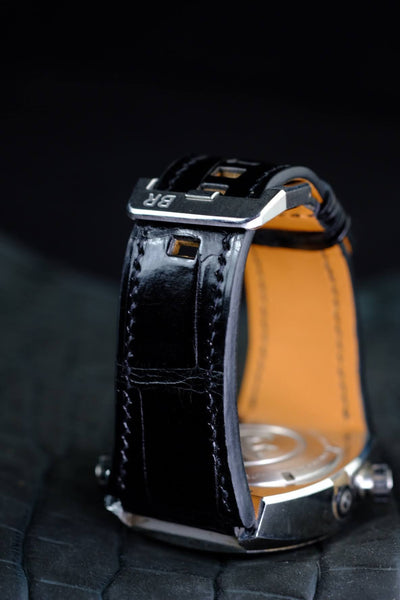 Bespoke Watch Strap in Black Crocodile