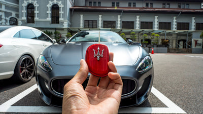 Bespoke Key Fob Cover in Ferrari Red Crocodile