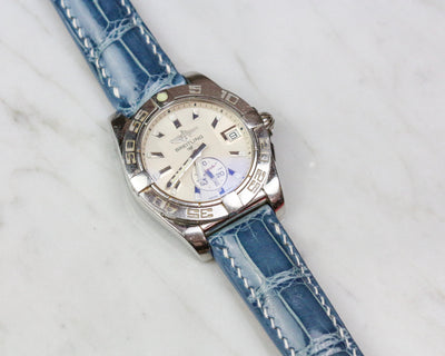 Bespoke Watch Strap in Icy Blue Alligator