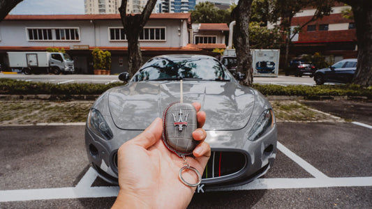 Bespoke Key Fob Cover in Rhino Grey Crocodile