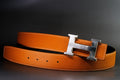 Bespoke Reversible Belt in Orange Togo & Black Box