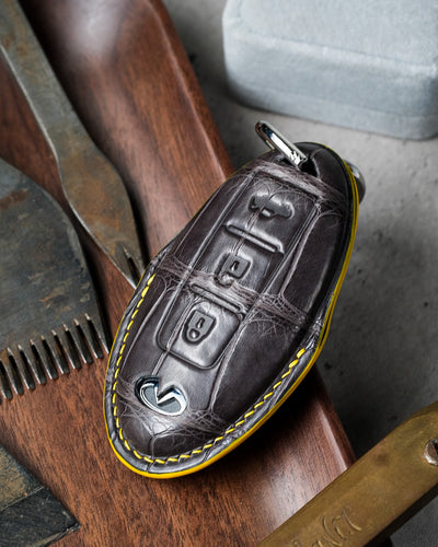 Bespoke Key Fob Cover in Rhino Grey Crocodile