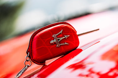 Bespoke Key Fob Cover in Ferrari Red Crocodile