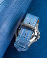 Bespoke Watch Strap in Baby Blue Himalayan Crocodile