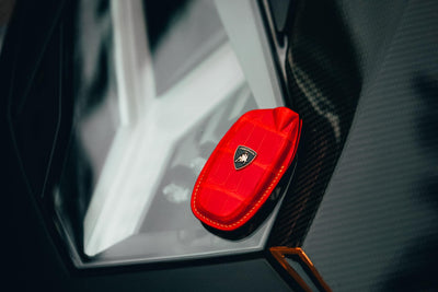 Bespoke Key Fob Cover in Ferrari Red Crocodile