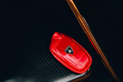 Bespoke Key Fob Cover in Ferrari Red Crocodile