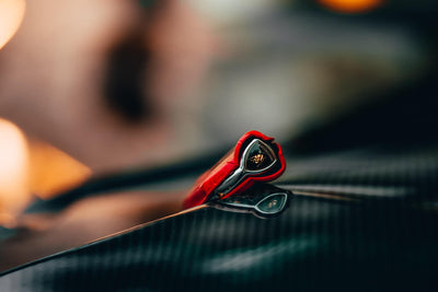 Bespoke Key Fob Cover in Ferrari Red Crocodile