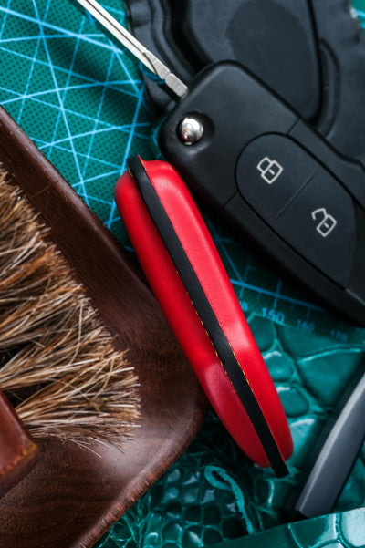 Bespoke Key Fob Covers in Ferrari Red Crocodile & Red Nappa