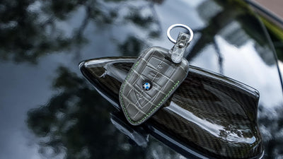 Bespoke Key Fob Cover in Grey Crocodile