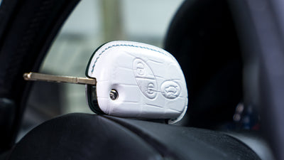 Bespoke Key Fob Cover in White Crocodile