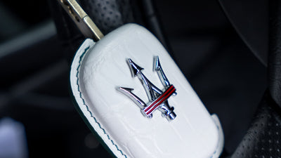 Bespoke Key Fob Cover in White Crocodile