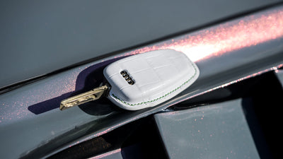 Bespoke Key Fob Cover in White Crocodile