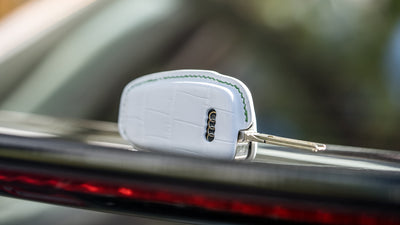 Bespoke Key Fob Cover in White Crocodile