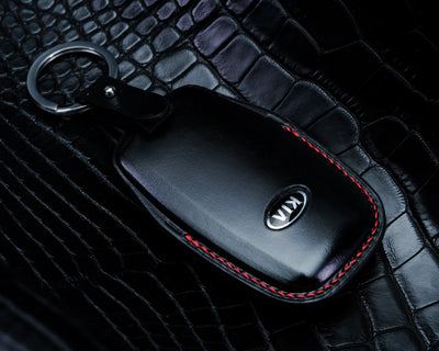 Bespoke Key Fob Cover in Black Nappa