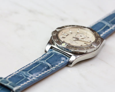 Bespoke Watch Strap in Icy Blue Alligator