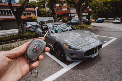 Bespoke Key Fob Cover in Rhino Grey Crocodile