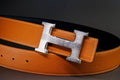 Bespoke Reversible Belt in Orange Togo & Black Box