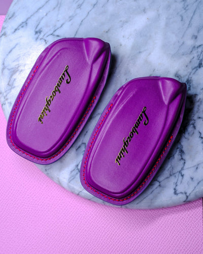 Bespoke Key Fob Cover in Purple Nappa