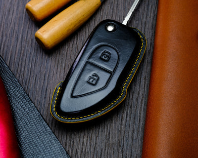 Bespoke Key Fob Cover in Black Nappa