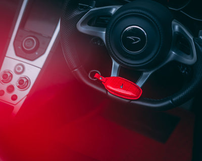 Bespoke Key Fob Cover in Ferrari Red Crocodile