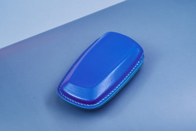 Bespoke Key Fob Cover in Electric Blue Nappa