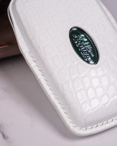 Bespoke Key Fob Cover in White Crocodile