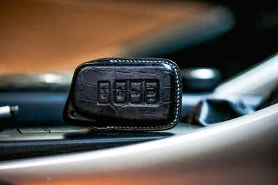 Bespoke Key Fob Cover in Black Crocodile