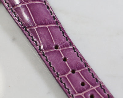 Bespoke Watch Strap in Lavender Purple Crocodile